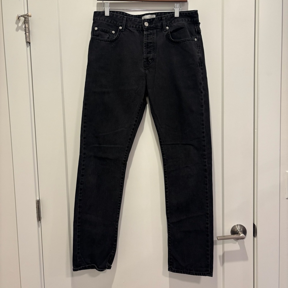 Officine Generale Kurt Jeans Mens 32 Washed Black Cotton Denim Made in Portugal